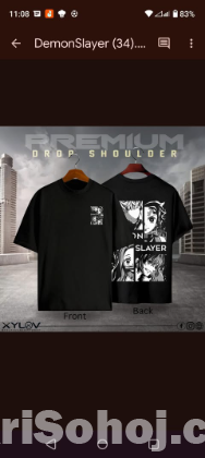 anime t shirts with drop shoulder